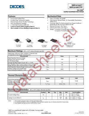 SBR10100CTFP datasheet  